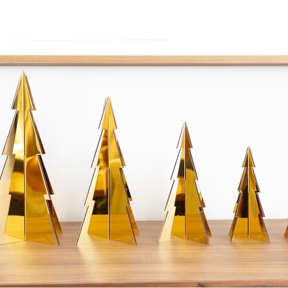 NIB: Set of 5 Metallic Gold Acrylic Table Top Trees - Picture 2 of 2